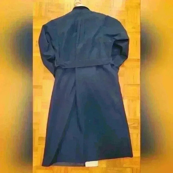 VINTAGE!! Collection Élégante | Blue with White  Details Trench Coat Size 7/8 - Picture 3 of 4